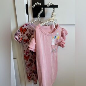 Little Sleepies Pink Ruffle Sleeve Kids Flutter Tops 2T